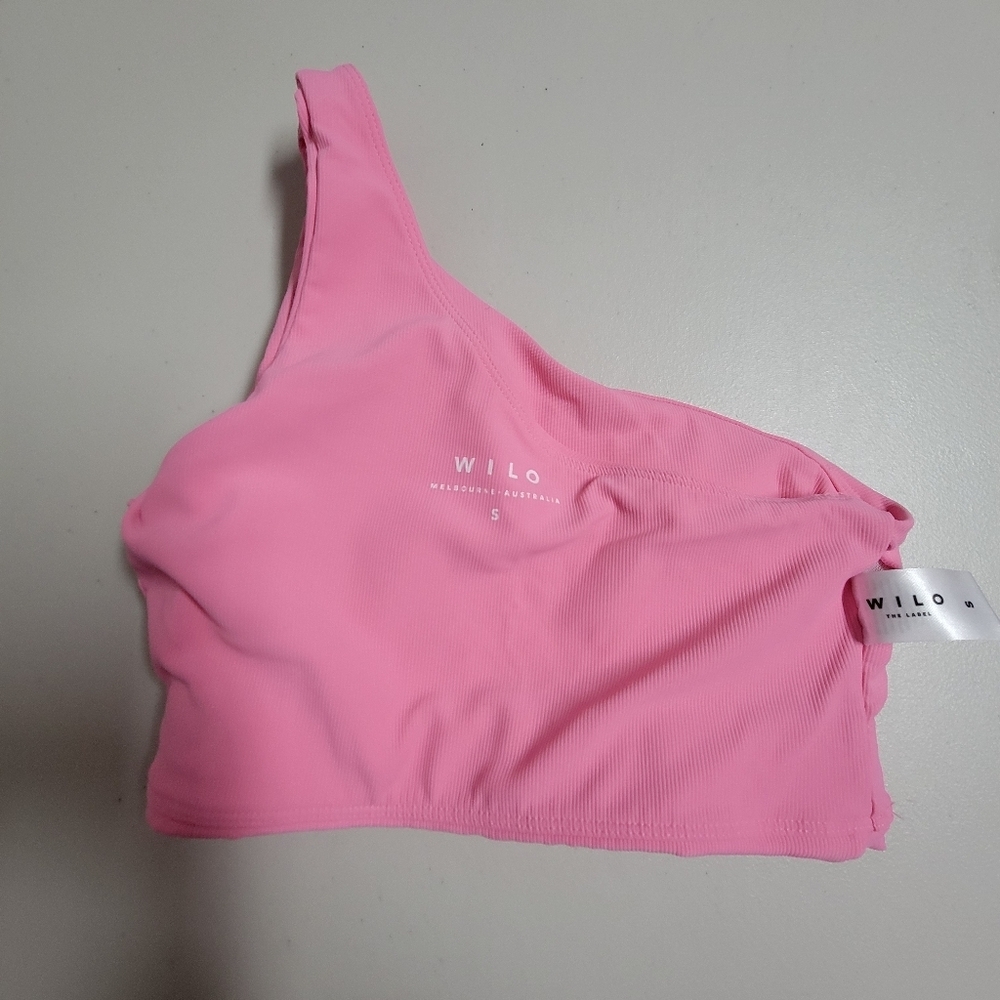 Wilo The Label One Shoulder Ribbed Sports Bra Top Size Small. - Picture 6 of 12